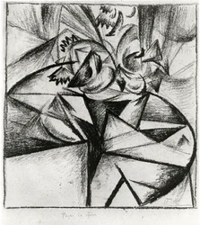 Composição Cubo-Futurista, 1915 (carvão sobre papel)